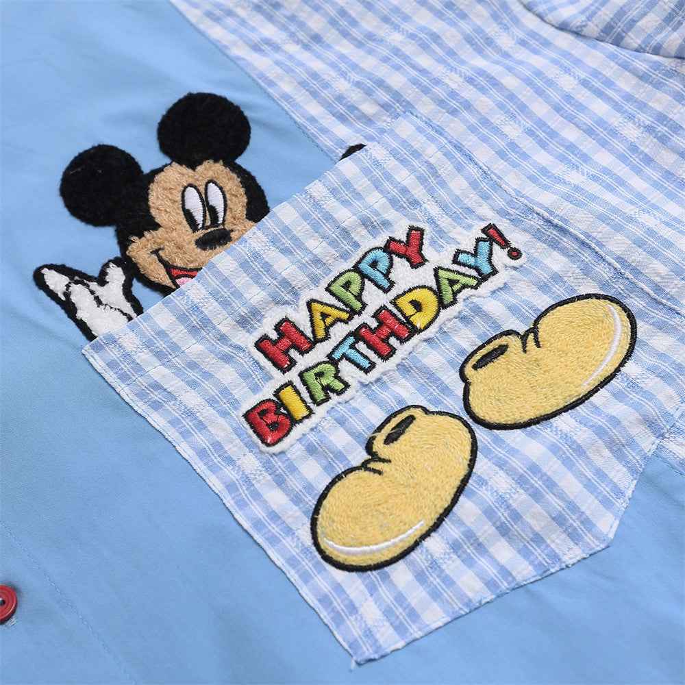 Cartoon Mickey plaid Long sleeved Shirt For Women | MuddyStock Originals