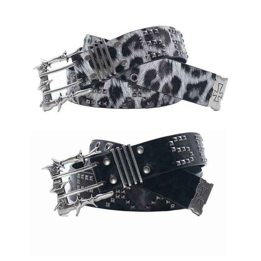 Double-needle Punk Buckle Street Hip-hop Belt