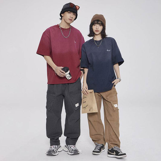 American Retro Short Sleeve T-shirt Men And Women MuddyStock