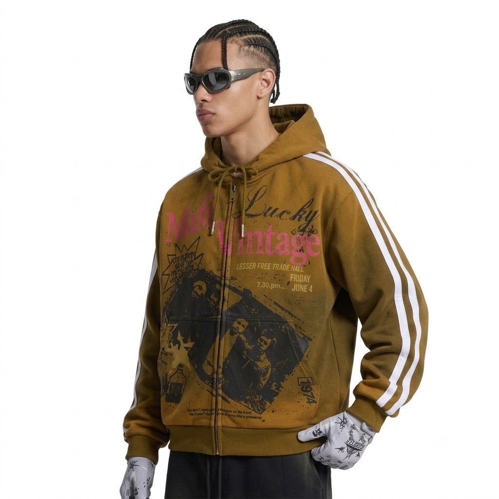Gradient portrait poster hoodie for men | MuddyStock Originals