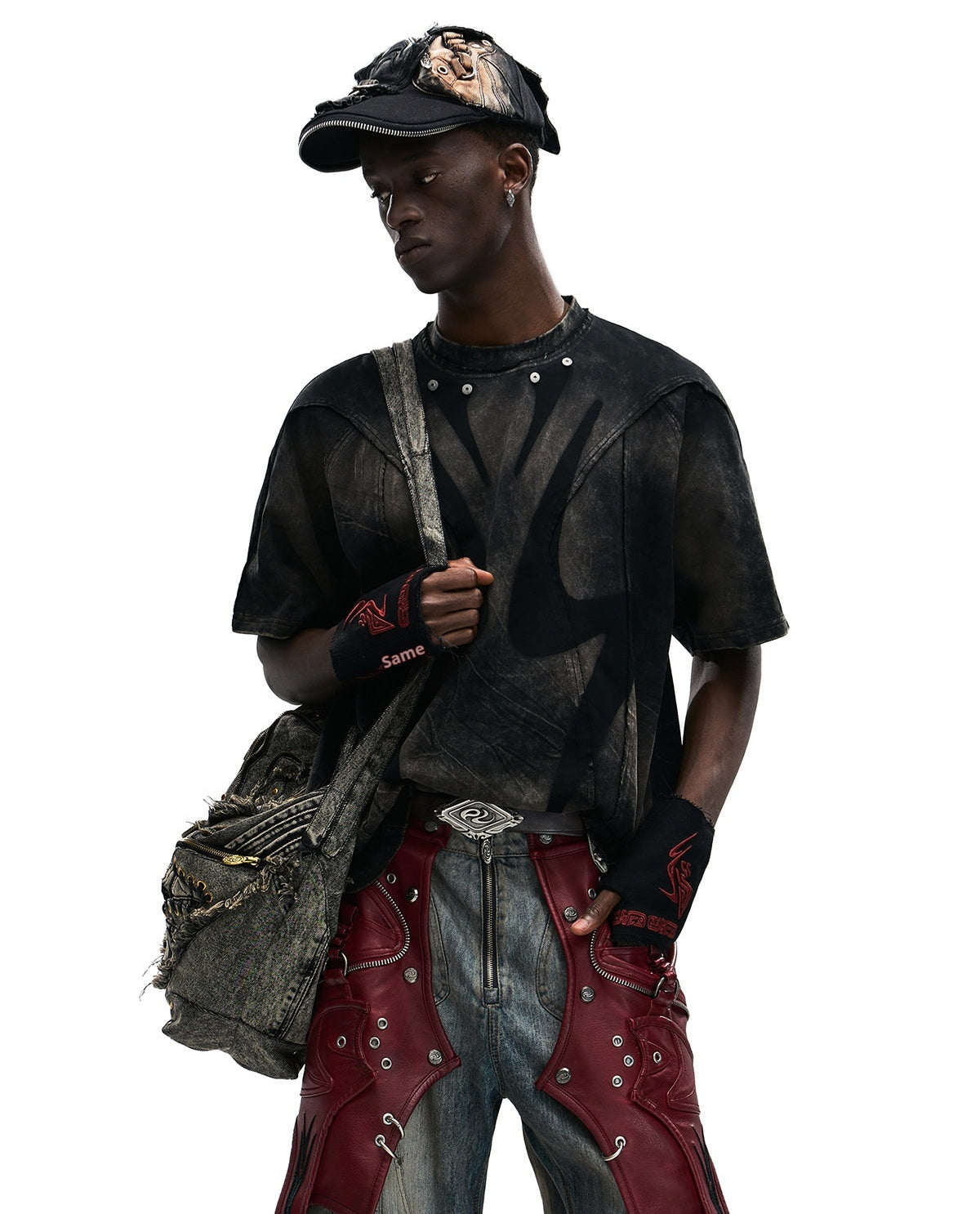 Washed-and-distressed T-shirt For Men