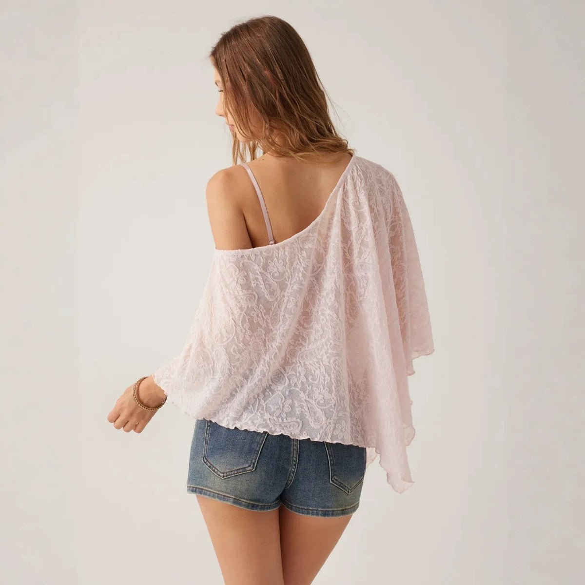 Lace Sheer French-style Off-shoulder Top For Women All Products