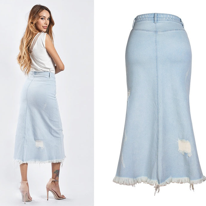 High waist denim skirt for women All Products