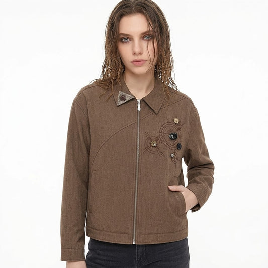 Loose workwear lapel jacket for women | MuddyStock Originals