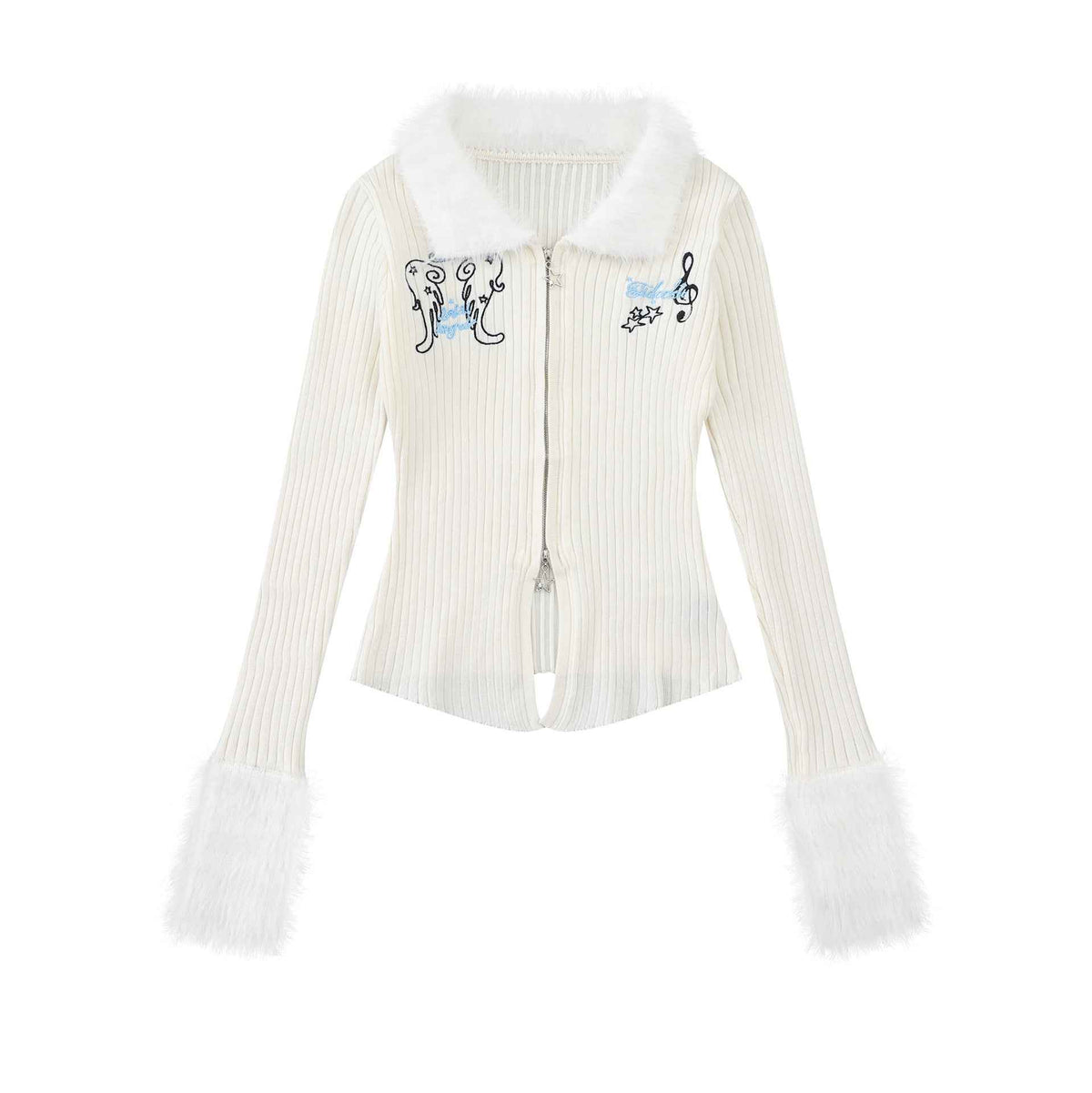 Women's Ribbed Sweater with Double Zipper | MuddyStock Originals Apricot