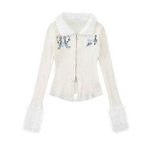Women's Ribbed Sweater with Double Zipper | MuddyStock Originals Apricot