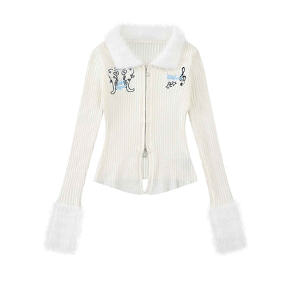 Women's Ribbed Sweater with Double Zipper | MuddyStock Originals Apricot