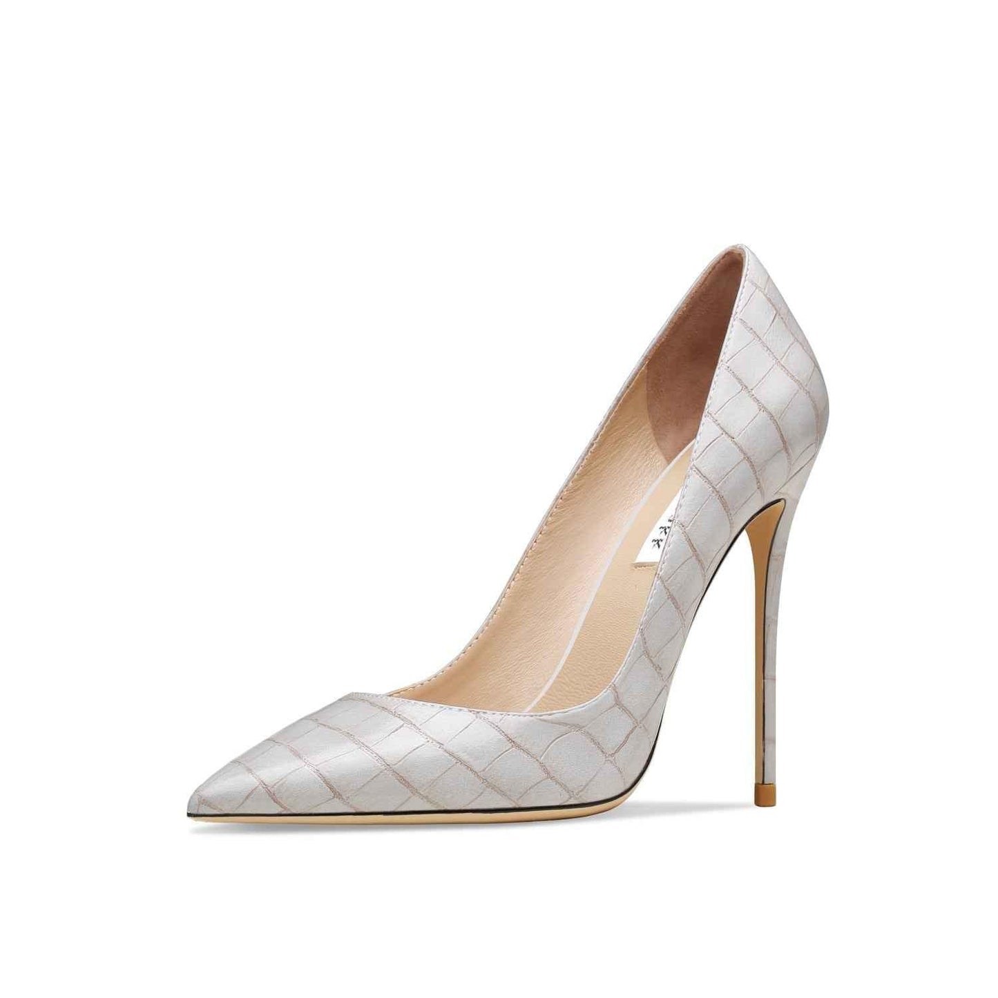 Crocodile Pattern Women's High Heel Grey