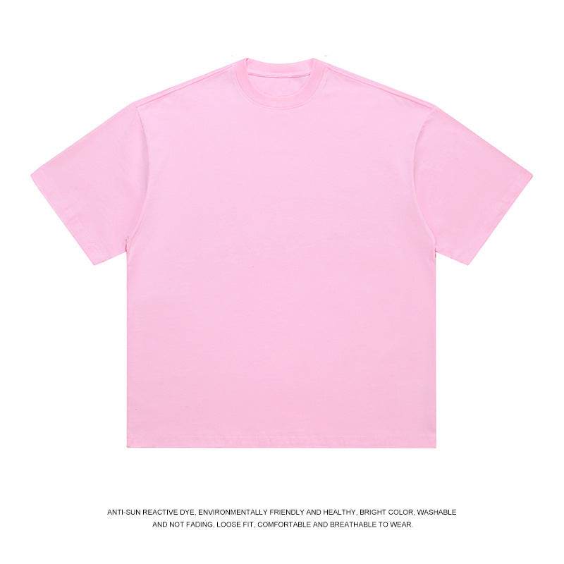 T-shirt Men's Loose Solid Color Bottoming Shirt Pink MuddyStock