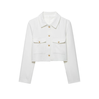 Pocket jacket slimming women's casual lapel jacket