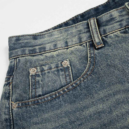 Washed denim cropped pants for men and women | MuddyStock Originals