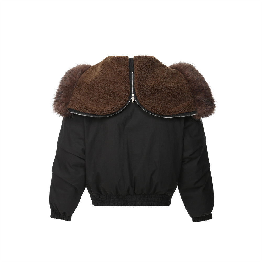 Loose Street Fashion Design Hat Cotton-padded Coat For Men And Women