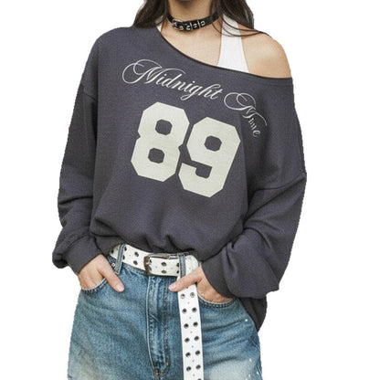 Off shoulder casual loose long sleeved top for women | MuddyStock Originals MuddyStock
