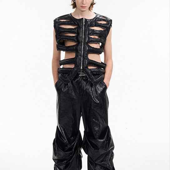 Skeleton Design Cotton Coat Vest For Men MuddyStock