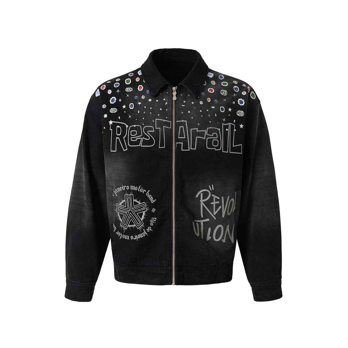 Washed Detroit jacket canvas jacket Black eprolo