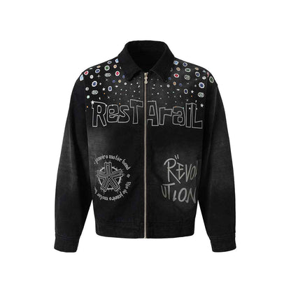 Washed Detroit jacket canvas jacket Black eprolo