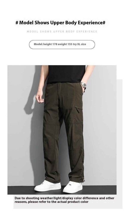 Thin Overalls Men's Casual Loose Ultrathin Khaki Straight MuddyStock