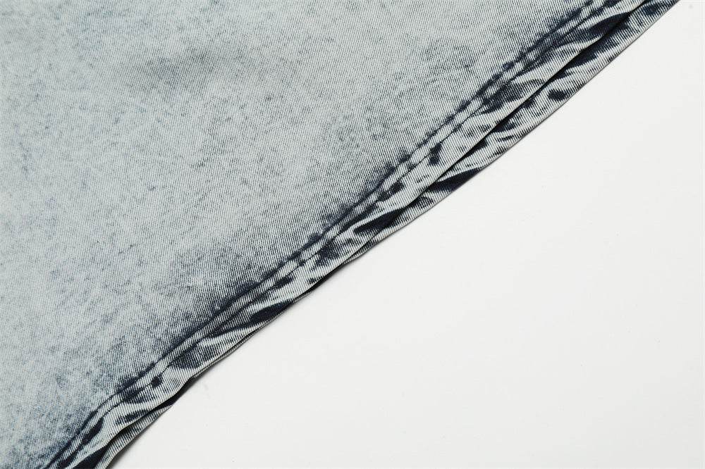 Washed Denim Short-sleeved Shirt For Men MuddyStock