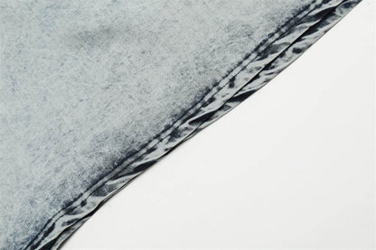 Washed Denim Short-sleeved Shirt For Men MuddyStock