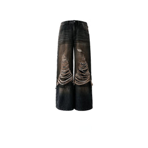 American-style Vintage Women's Workwear Wide-leg Casual Pants Retro Black