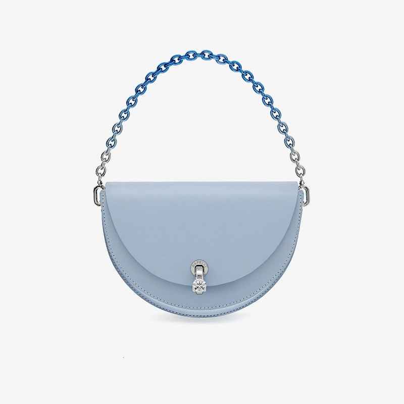 Women's Diamond Lock Small Design Shoulder Messenger Bag Sky Blue