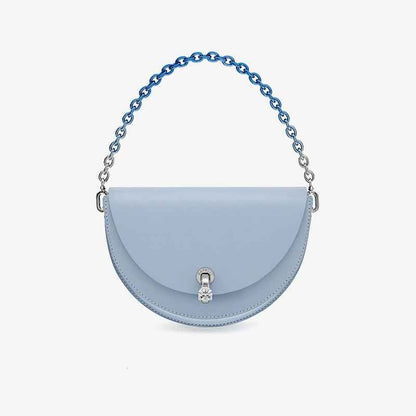 Women's Diamond Lock Small Design Shoulder Messenger Bag Sky Blue