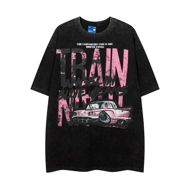 Car printed loose fitting men's and women's T-shirt | MuddyStock Originals MuddyStock