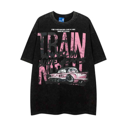 Car printed loose fitting men's and women's T-shirt | MuddyStock Originals MuddyStock