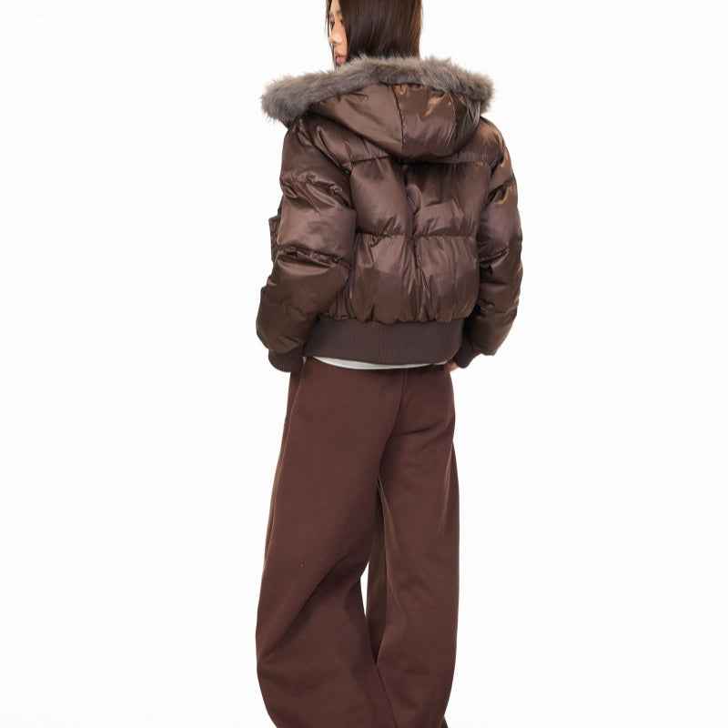 Personality Patch Fur Collar Hoodie For Women MuddyStock