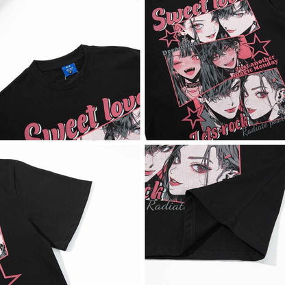 Retro Cartoon Comic Print Short Sleeve T-Shirt For Women | MuddyStock Originals MuddyStock