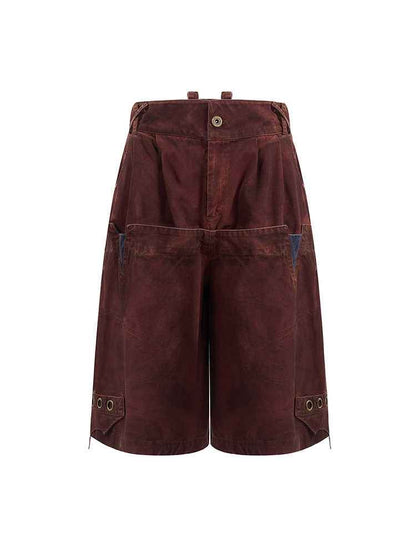 Double Waist Loose Cropped Pants For Men