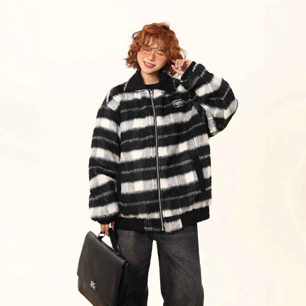 Retro Letter Embroidery Turn-down Collar Coat for Women | MuddyStock Originals MuddyStock