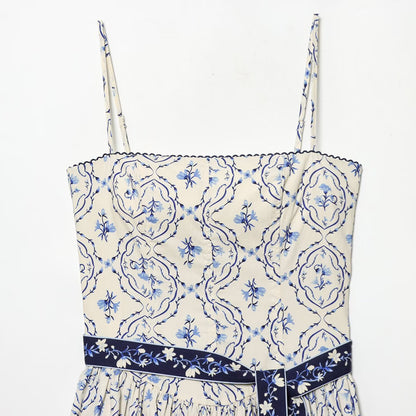 Retro printed suspender dress for women | MuddyStock Originals