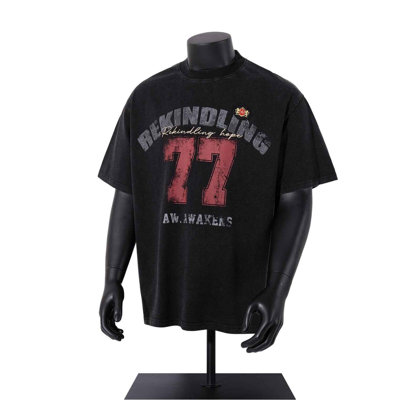 Washed Hem Design Letter Print Short Sleeve T-Shirt For Men | MuddyStock Originals MuddyStock