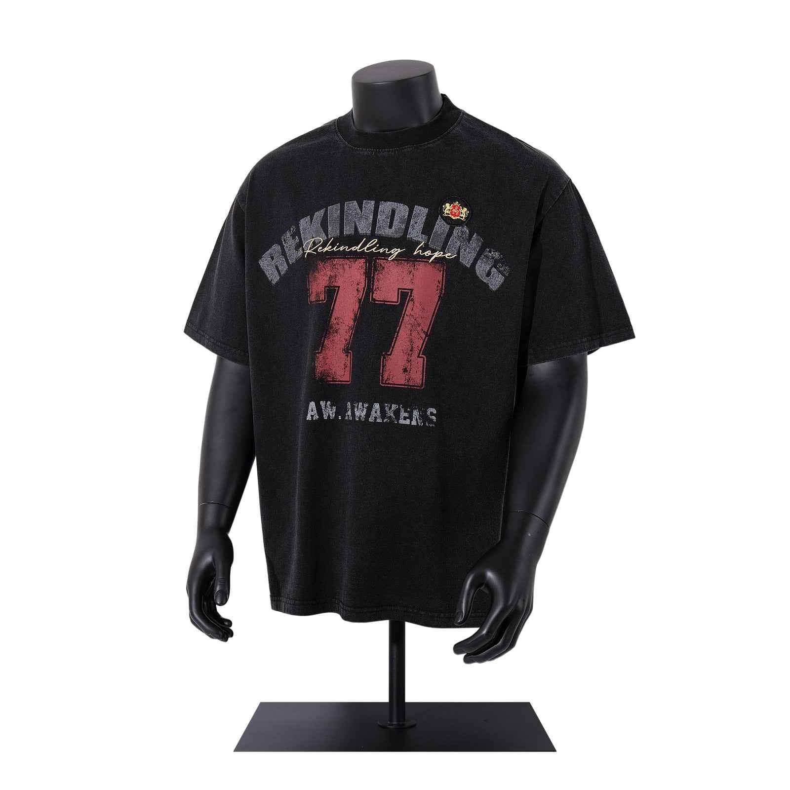 Washed Hem Design Letter Print Short Sleeve T-Shirt For Men | MuddyStock Originals MuddyStock