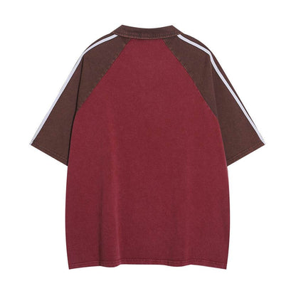Retro Short Sleeve Loose Polo Shirt Men's Letters MuddyStock