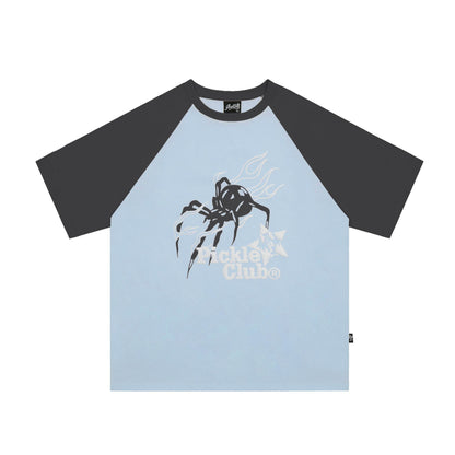 Vintage Oversized Street Retro T-shirt For Women Blue grey MuddyStock