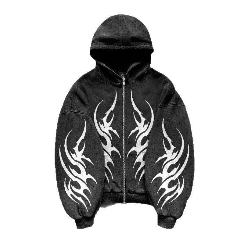 Gothic Punk Graphic Print Oversized Hoodie For Men And Women All Products