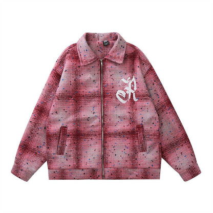 Plaid Lapel Jacket Loose Long Sleeve For Men And Women MuddyStock