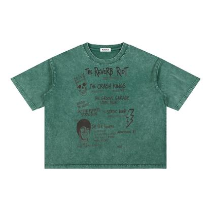 Mineral Wash Boxy Cotton T-Shirt For Men | MuddyStock Originals Blackish Green