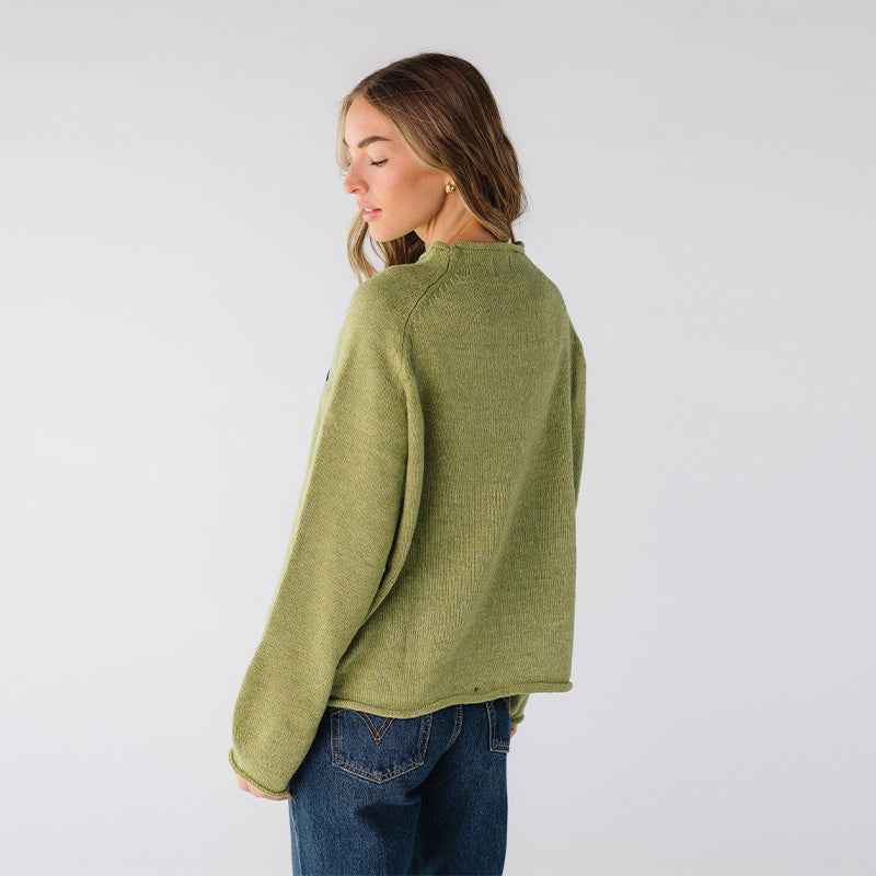 Round Neck Small Fish Pattern Knitted Sweater For Women MuddyStock