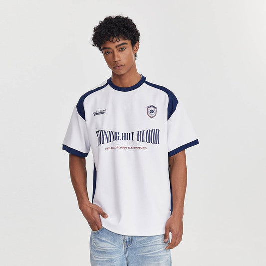 Color Contrast Patchwork Sports T-shirt For Men MuddyStock