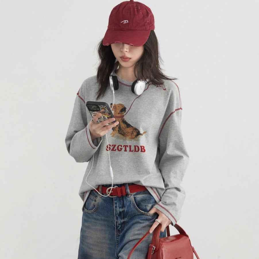 Dog Leash Long Sleeve T-Shirt for Women | MuddyStock Originals