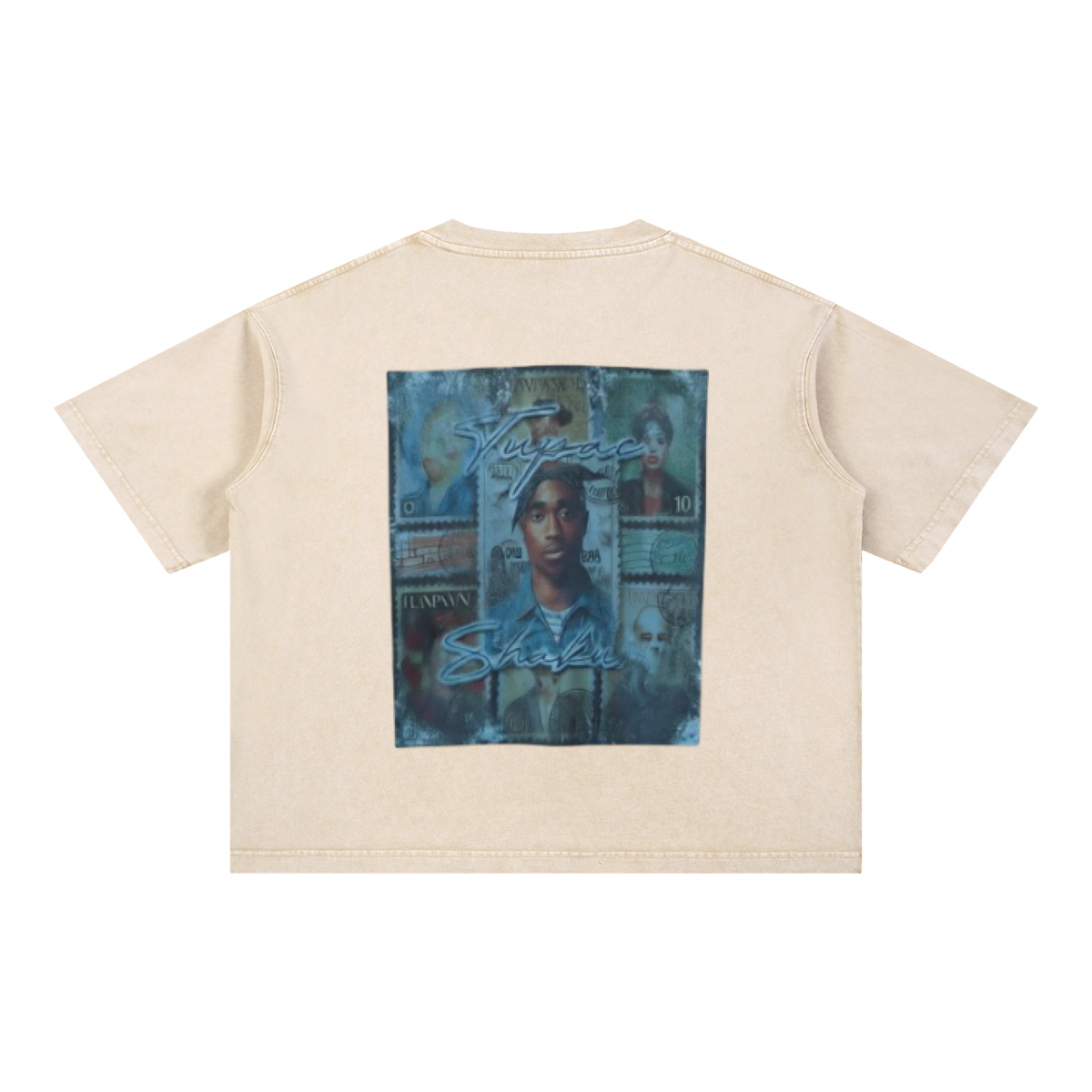 Mineral Wash Boxy Cotton T-Shirt For Men | MuddyStock Originals Light Apricot