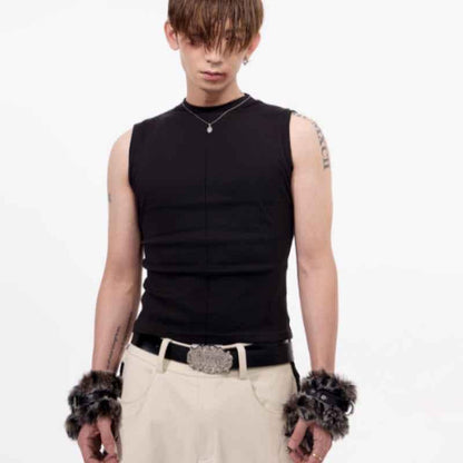 Slim-fit Stretch Waistcoat V-neck Sleeveless T-shirt For Men null