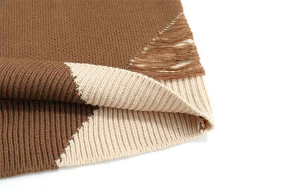 Stitching Fake Two-piece Round Neck Sweater For Men null