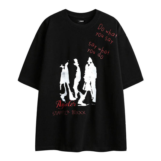 Fashion Letter Print Short-sleeve T-shirt For Men And Women MuddyStock