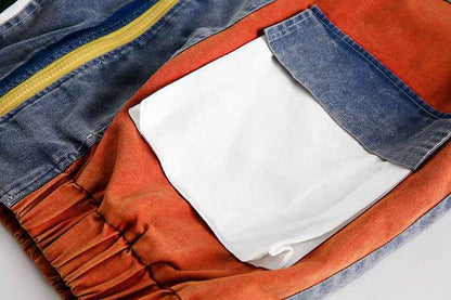 Irregular Color Contrast Patchwork Jacket For Women MuddyStock