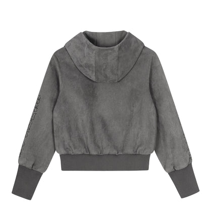 Retro cross print short hoodie for women | MuddyStock Originals
