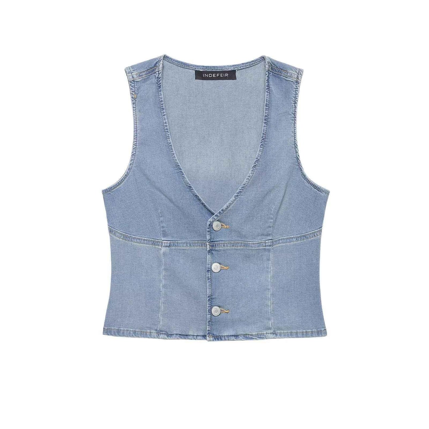 French street slim fit vest top for women | MuddyStock Originals Light blue